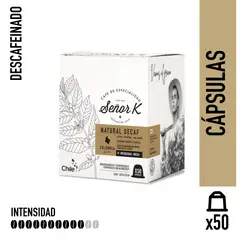 SEÑOR K - Cápsulas Espresso Descafeinado Colombia 50 Unidades