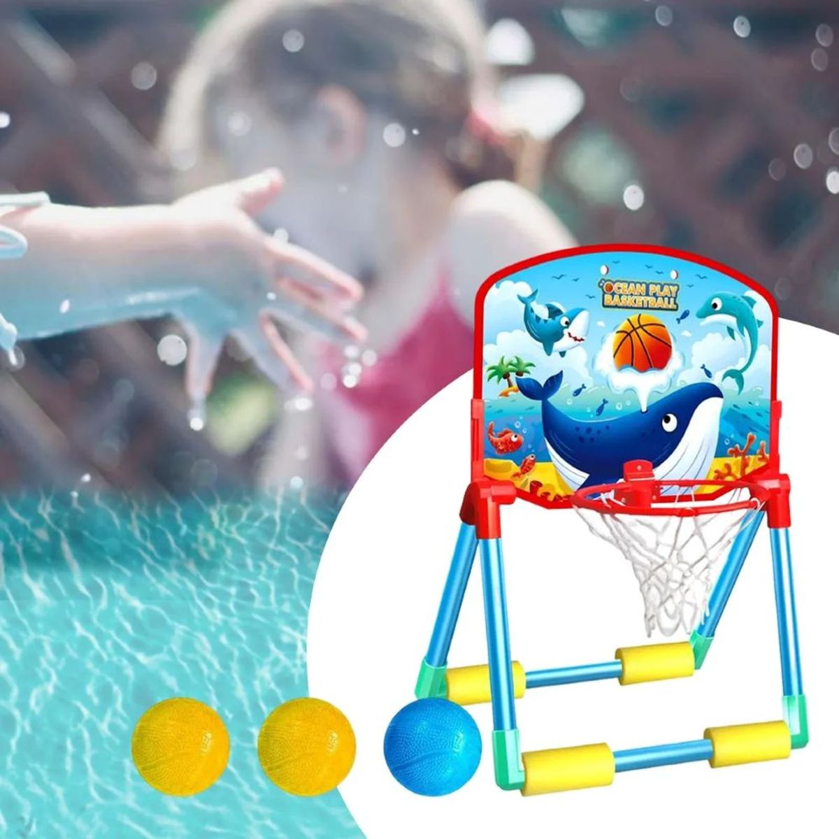 GENERICO - Juego De Basquet Para Piscina Infantil Con Pelotas