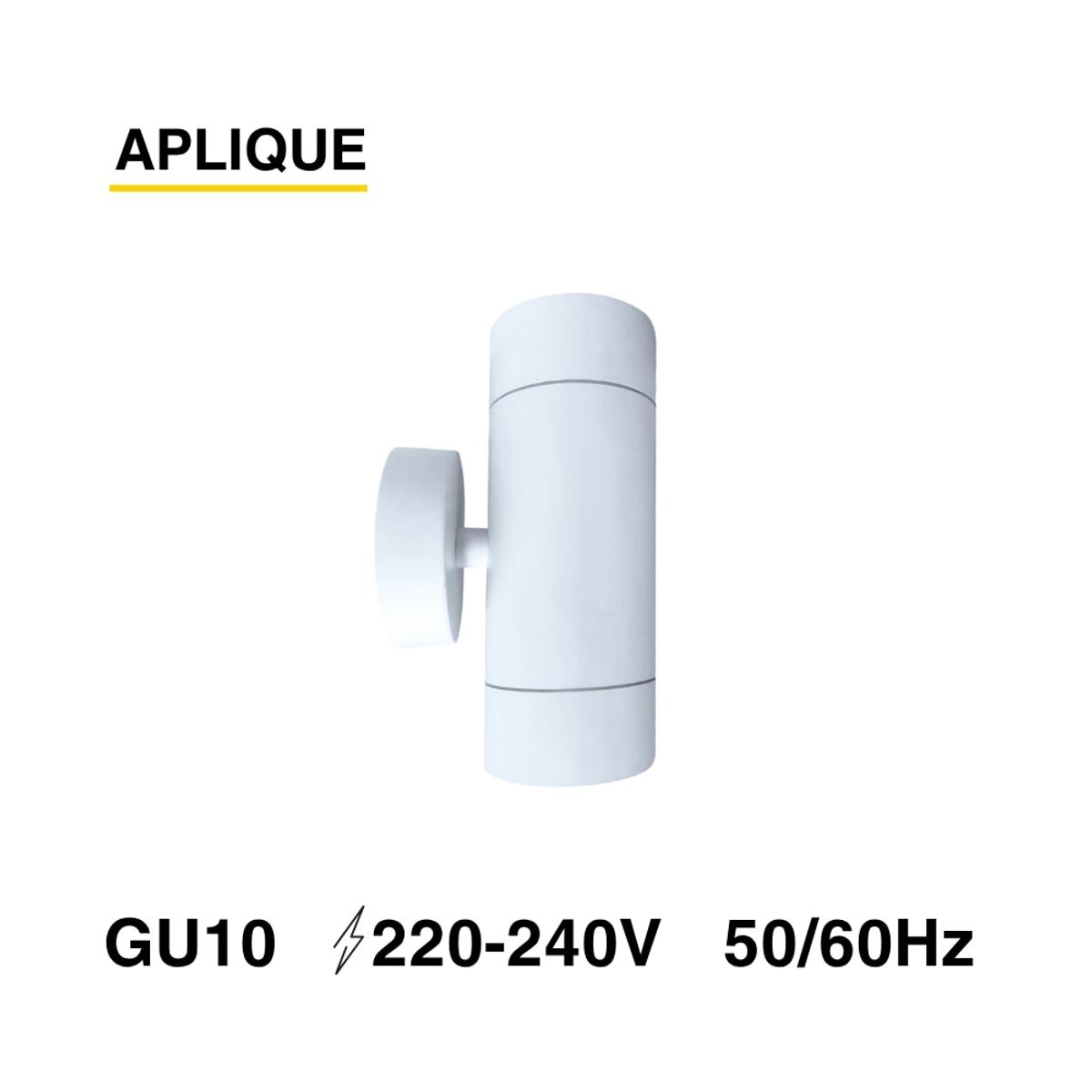 Aplique Exterior BIDIRECCIONAL para GU10 10x9x15cm 220Vacblanco, marca DEMASLED - Foto 2