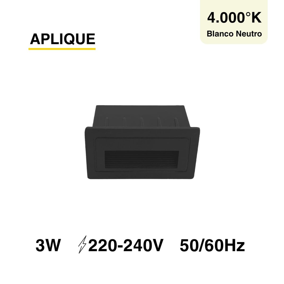 DEMASLED - Step Light LED 3W 53x103mm Blanco Neutro de Embutir Apto Exterior