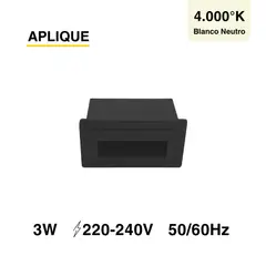 DEMASLED - Step Light LED 3W 53x103mm Blanco Neutro de Embutir Apto Exterior