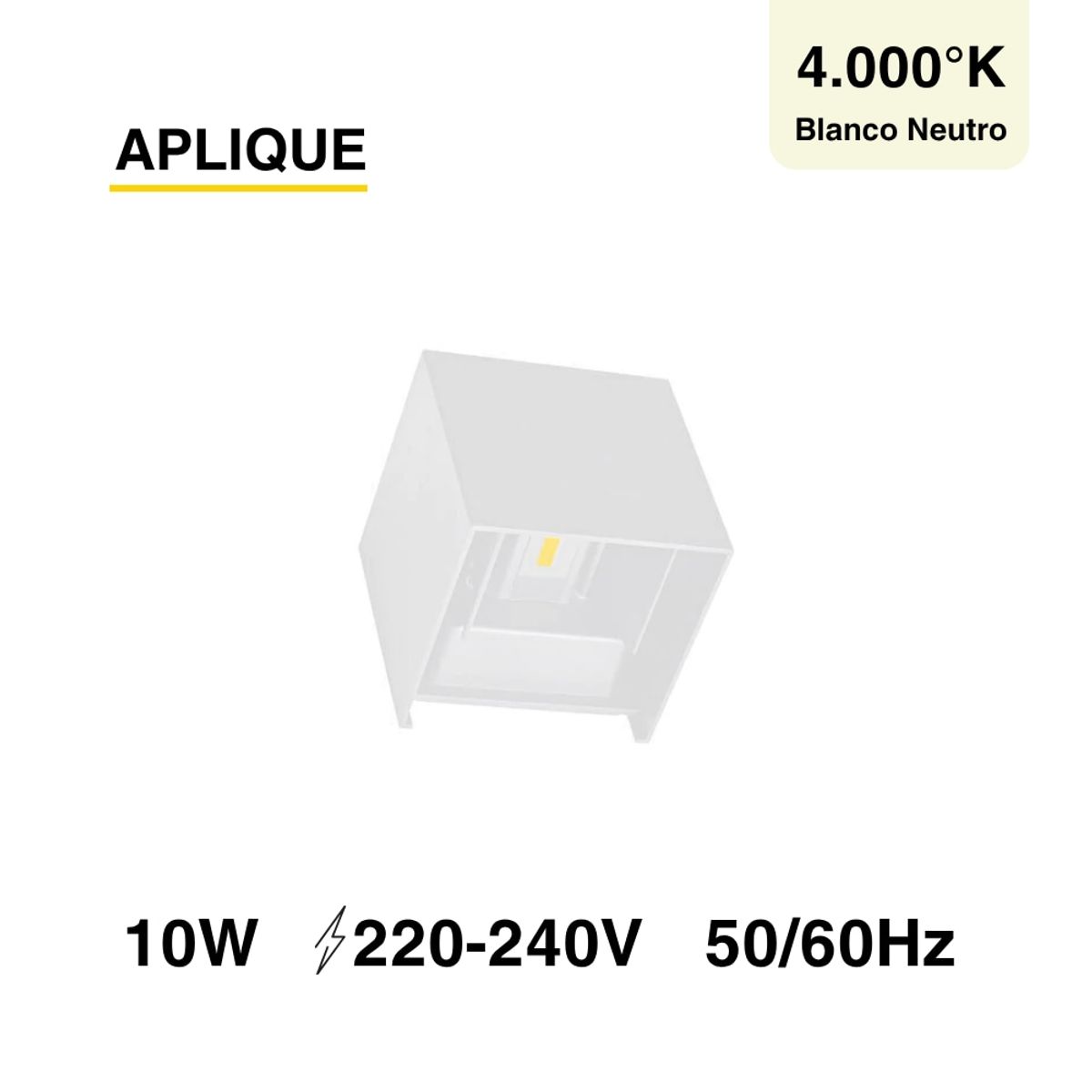 Aplique LED 10W Bidireccional Exterior Blanco Neutro Aluminio, marca DEMASLED - Foto Principal