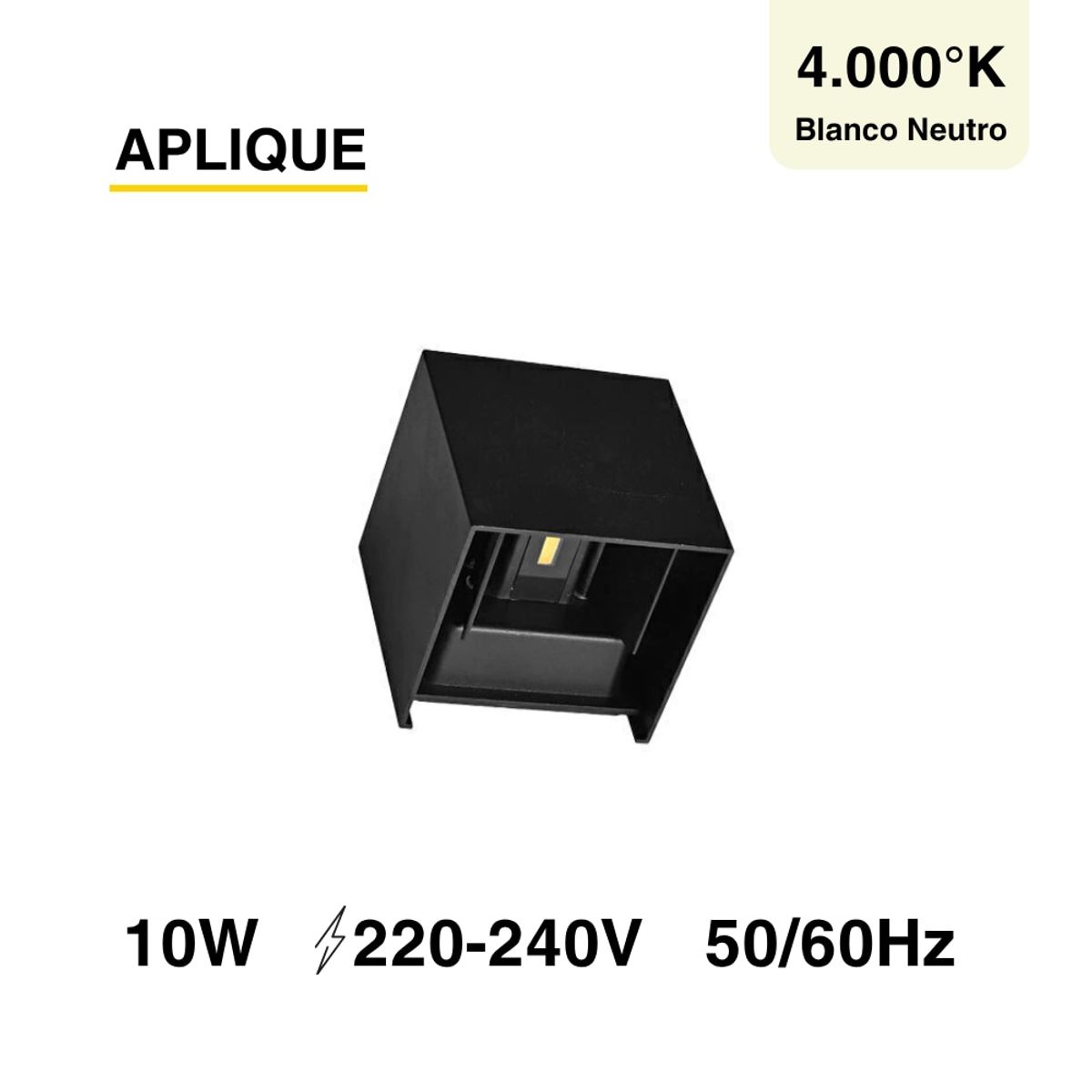 Aplique LED 10W Bidireccional Exterior Blanco Neutro de Aluminio, marca DEMASLED - Foto Principal