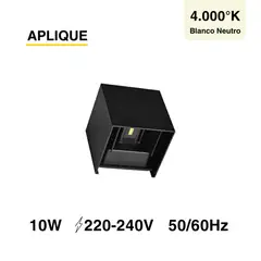 DEMASLED - Aplique LED 10W Bidireccional Exterior Blanco Neutro de Aluminio
