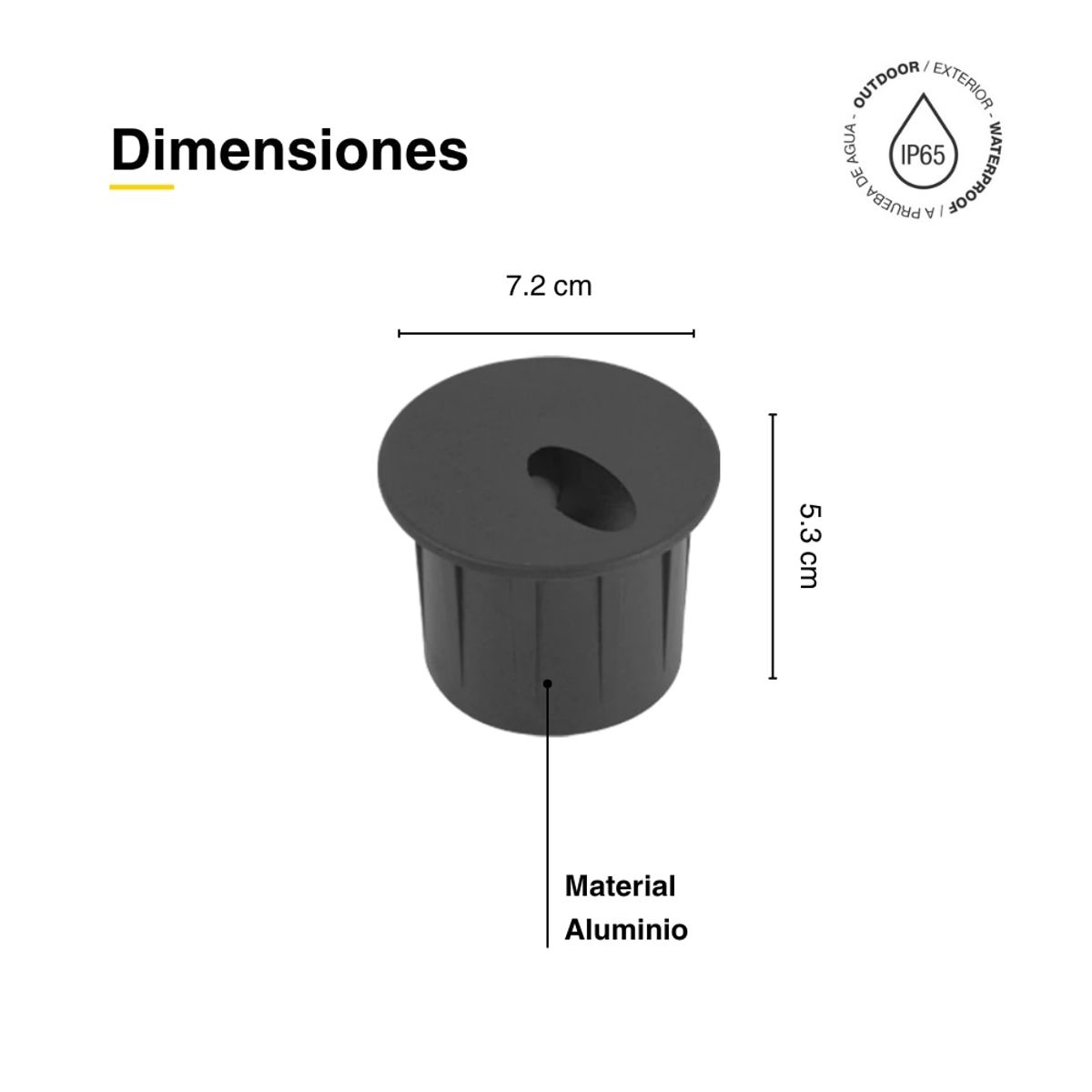 DEMASLED - Aplique de muro exterior LED 3W Blanco Neutro 4000K Negro