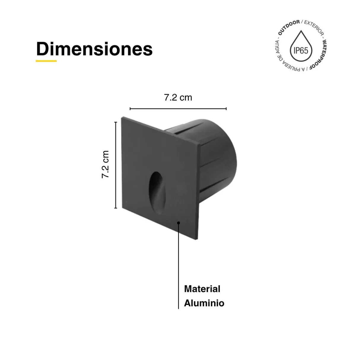DEMASLED - Aplique de Muro exterior LED 3W Blanco Neutro 4000K Negro