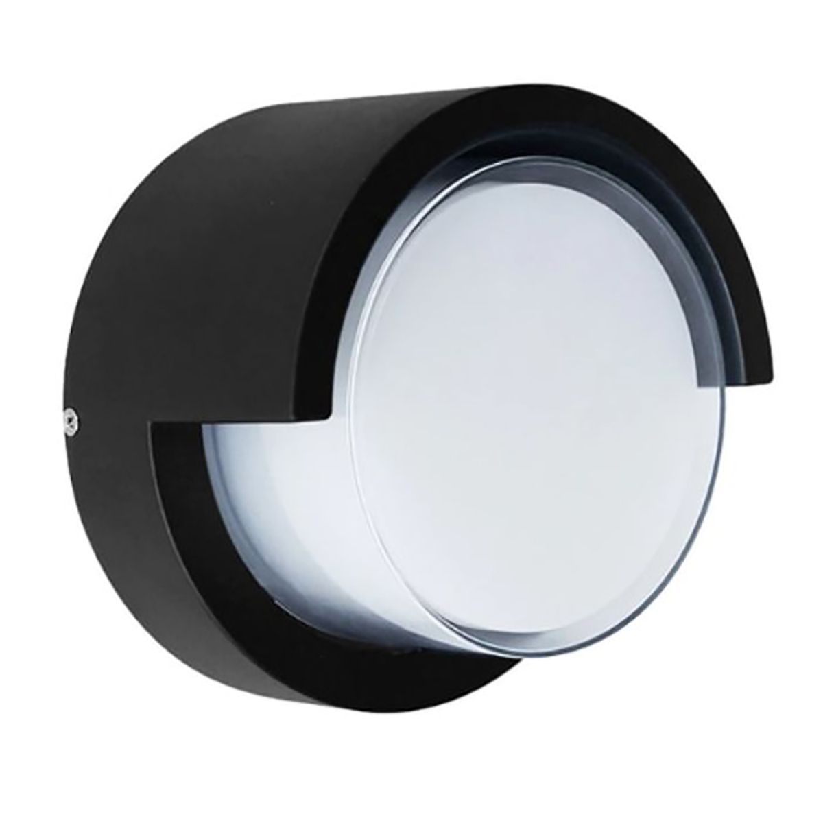 DEMASLED - Aplique Redondo Exterior de Muro Negro 12W Blanco Neutro 4000K IP65
