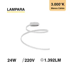 DEMASLED - Lámpara de Aplicar Blanco 24W Blanco Cálido 3000K 1392lm