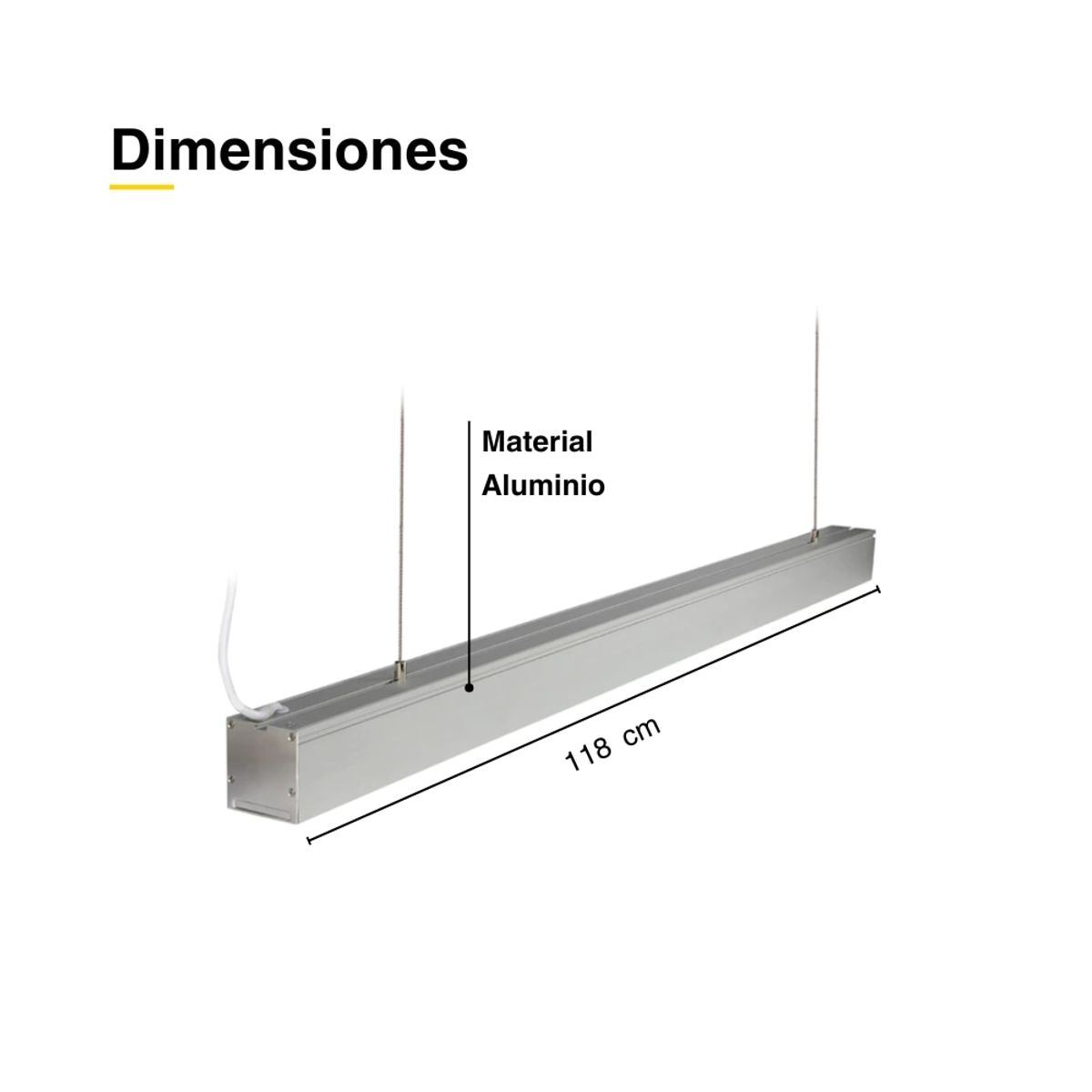 Luminaria lineal LED 40W Cromado Blanco Neutro 4000lm 85-265Vac, marca DEMASLED - Foto 2