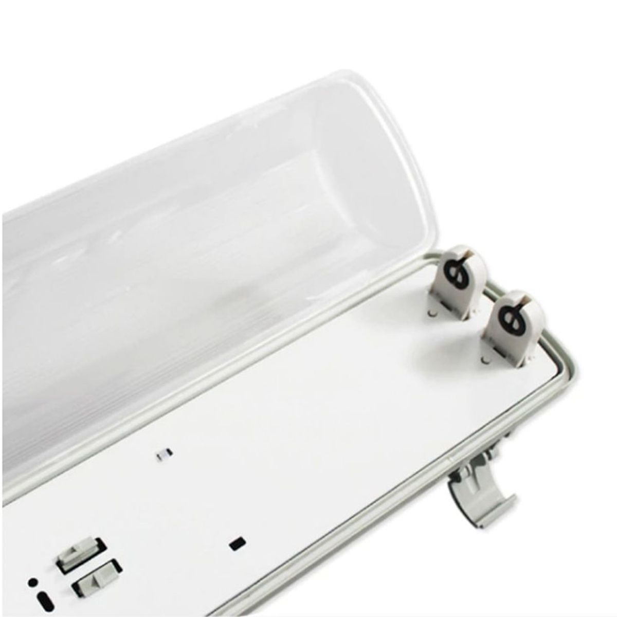 DEMASLED - Pantalla Aislante para 2 tubos LED ABS 60cm cableado x2 lados