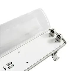 DEMASLED - Pantalla Aislante para 2 tubos LED ABS 60cm cableado x2 lados