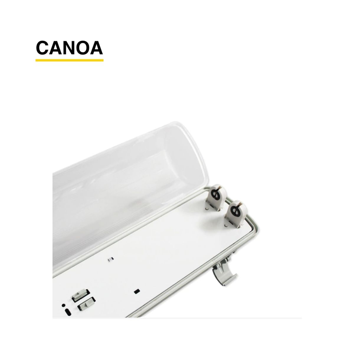 DEMASLED - Pantalla Aislante para 2 tubos LED ABS 60cm cableado x2 lados