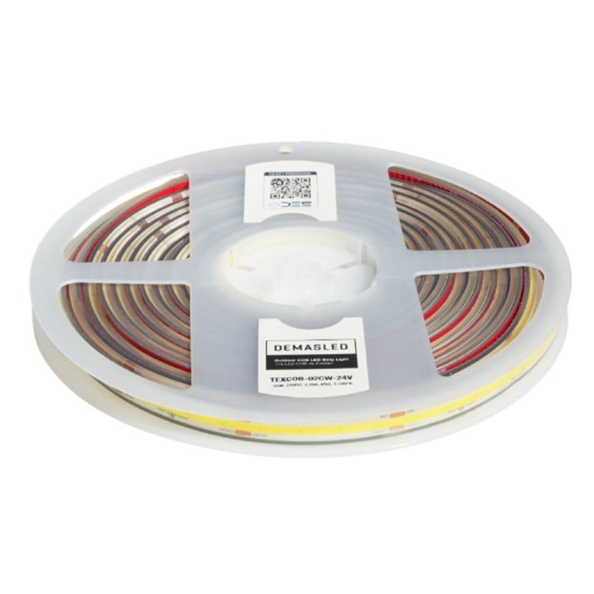 Tira LED COB 24V 11Wm Blanco Frío 1100lmm 480 LEDsm 8mm IP68 5m, marca DEMASLED - Foto Principal