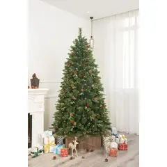 MOVI - ÁRBOL NAVIDEÑO CON PIÑAS FRUTOS ROJOS Y FOLLAJE REALISTA