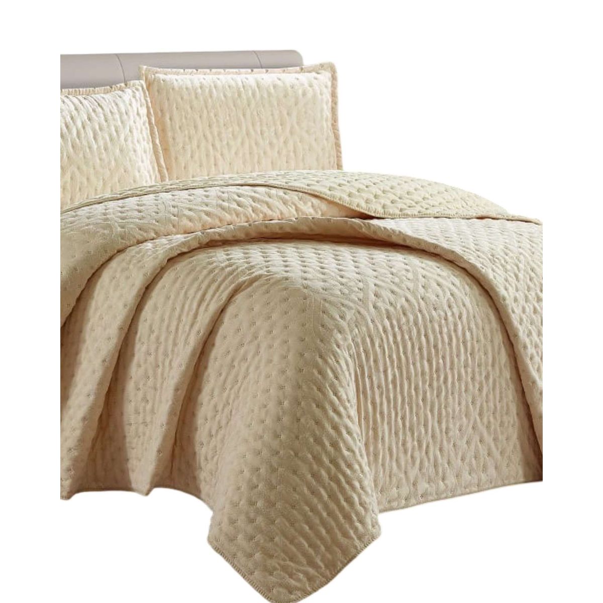 GENERICO - Cubrecama 2 plazas de Lujo Extra Suave con relieves de Tufting