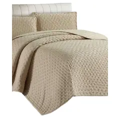 GENERICO - Cubrecama 2 plazas de Lujo Extra Suave con relieves de Tufting