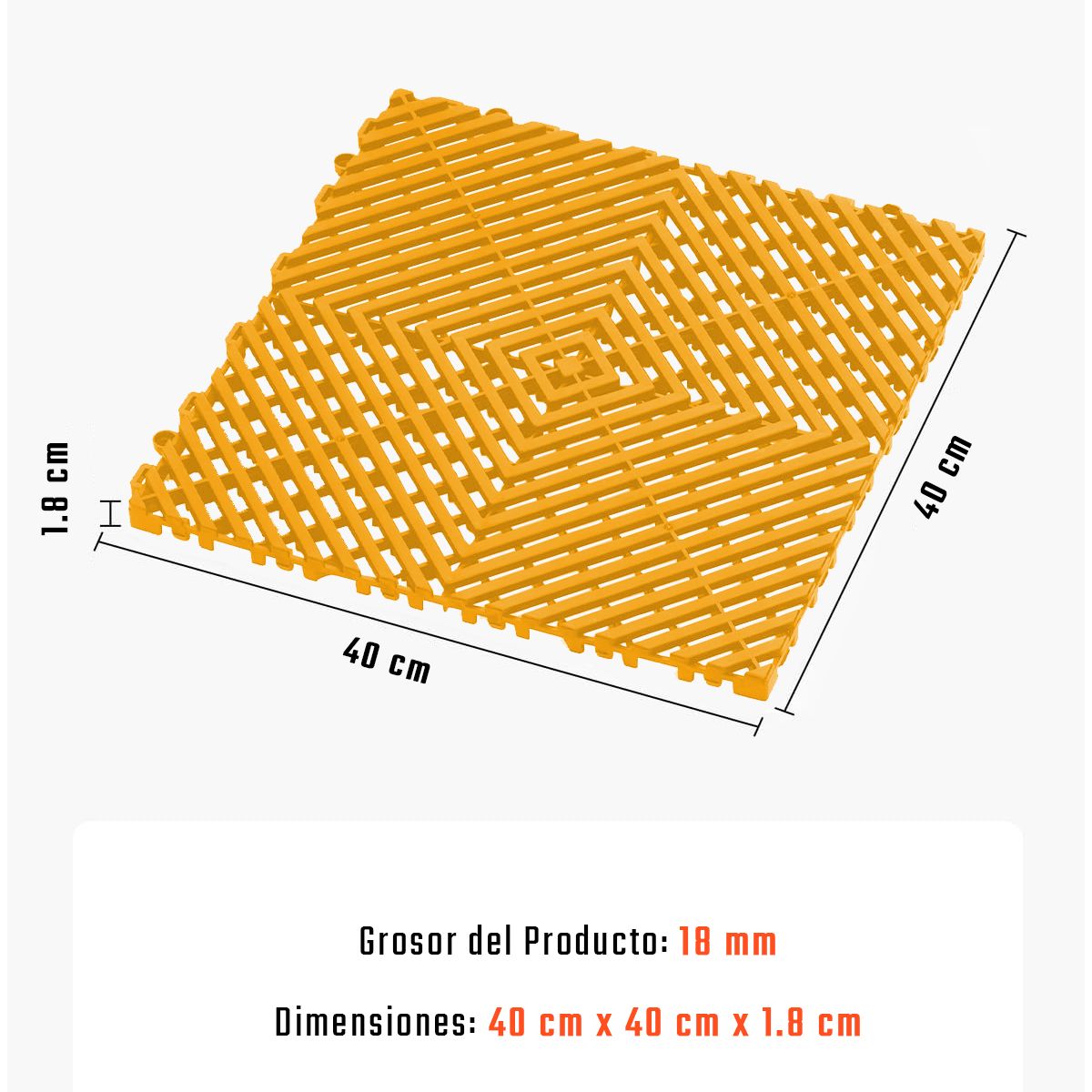 CELLBOX - Piso de Plástico Encajable Antideslizante y Drenante Amarillo - Garajee Patio o Terraza