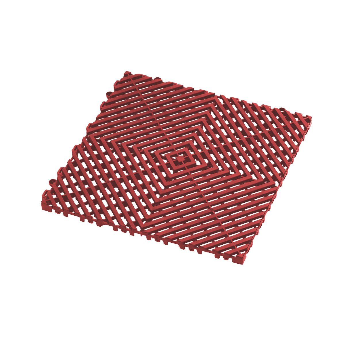 CELLBOX - Piso de Plástico Encajable Antideslizante y Drenante Rojo - Garaje Patio o Terraza