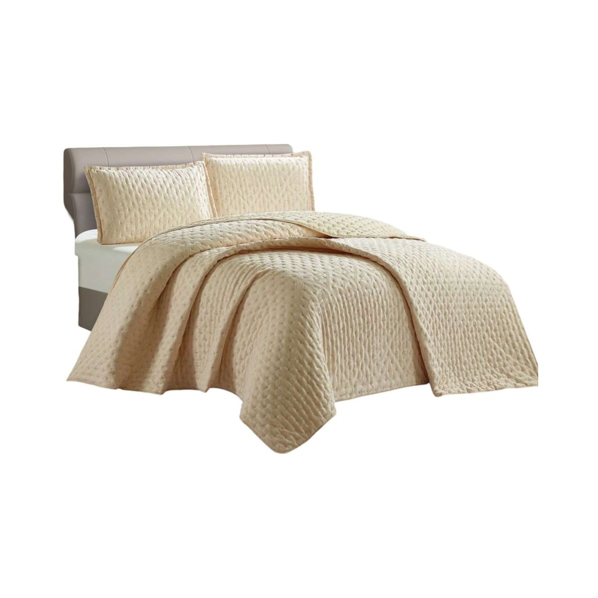 GENERICO - Quilt plaza y media de Lujo Extra Suave con relieves de Tufting