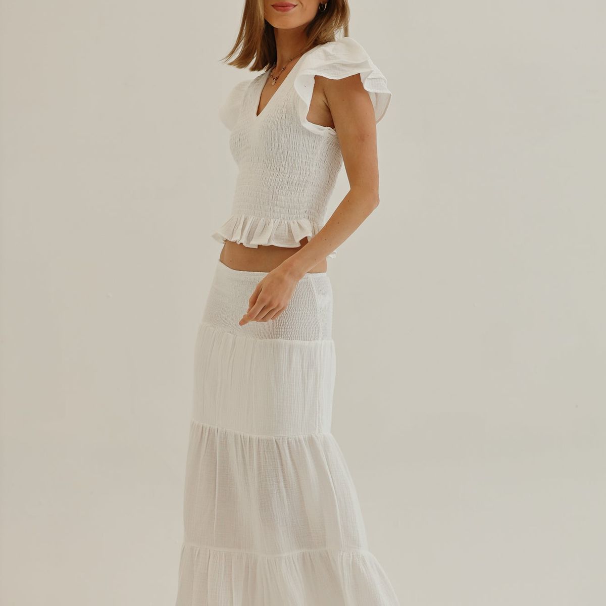 CALEDONIA LABEL - FALDA CARIBANA - BLANCA