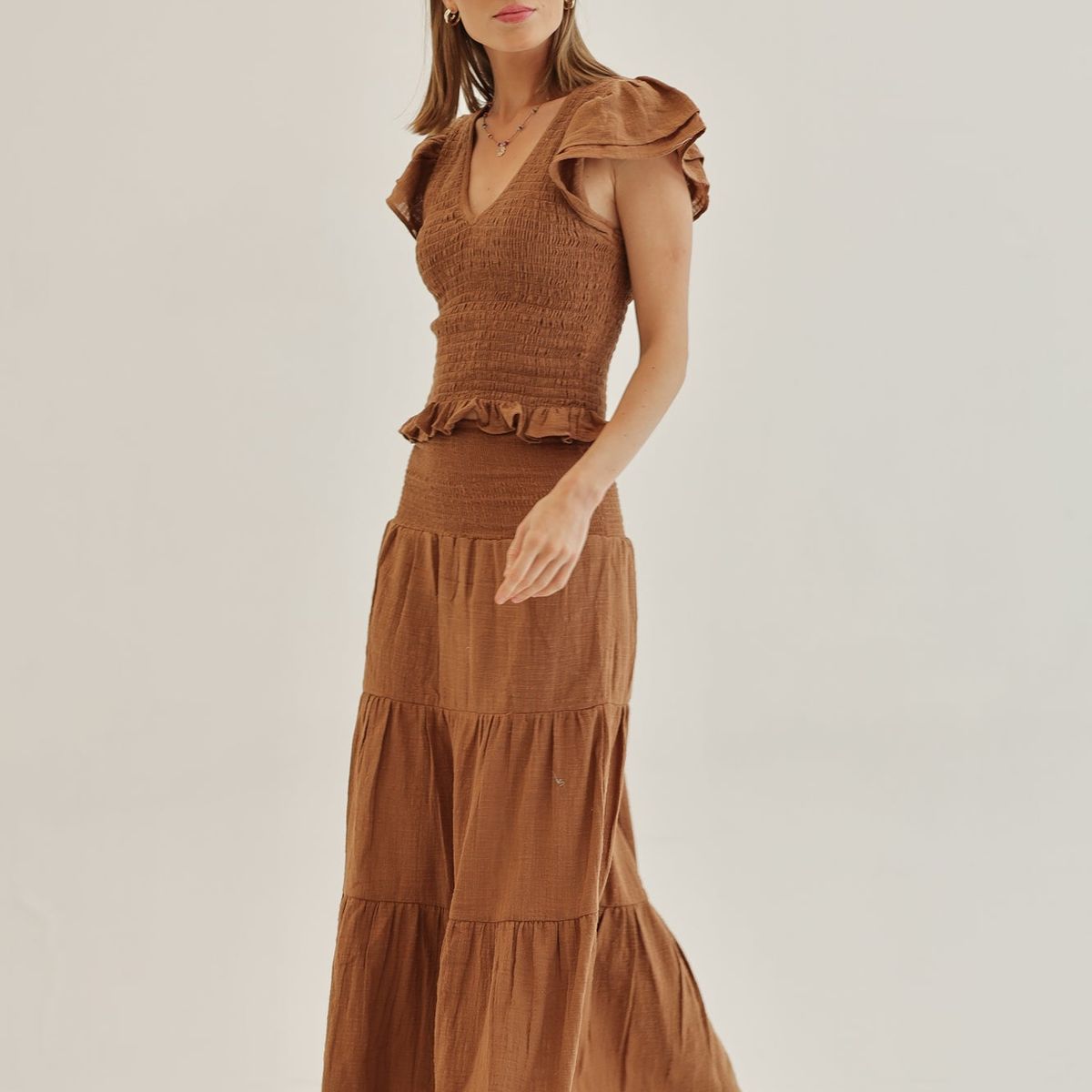 CALEDONIA LABEL - FALDA CARIBANA - CAFÉ