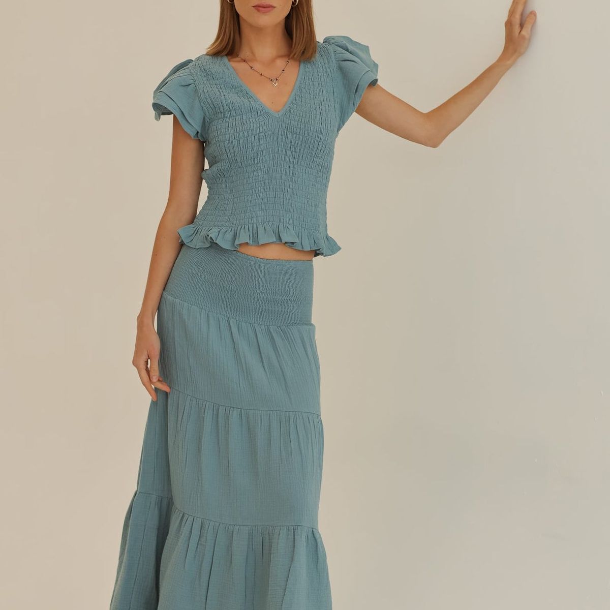 CALEDONIA LABEL - FALDA CARIBANA - AZUL