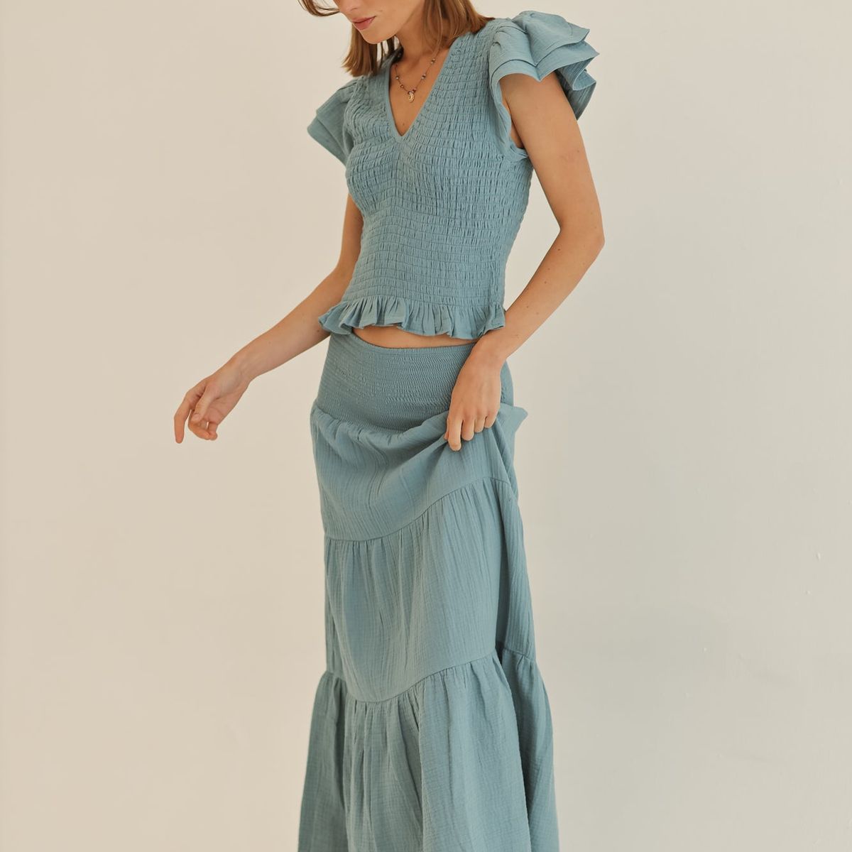 CALEDONIA LABEL - FALDA CARIBANA - AZUL