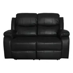 SWEET HOGAR - Sofá Berger 2 cuerpos color negro mate