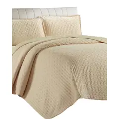 GENERICO - Cubrecama 2 plazas de Lujo Extra Suave con relieves de Tufting