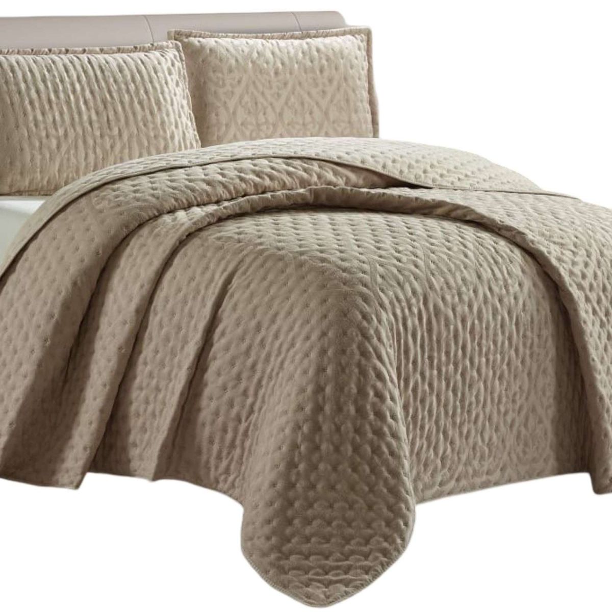 GENERICO - Cubrecama 2 plazas de Lujo Extra Suave con relieves de Tufting.