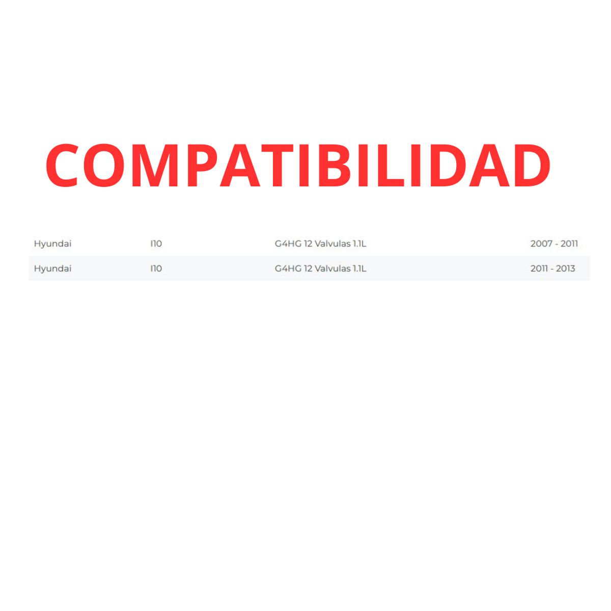 GENERICO - Set 4 Bujia Compatible Con Hyundai I10 12valv 1.1l 2007-2013