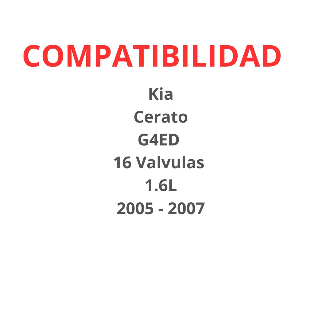 GENERICO - Set 4 Bujia Compatible Con Kia Cerato 16valvu 1.6l 2005-2007