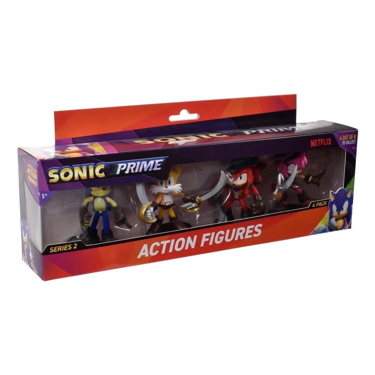 ANSALDO - Sonic Set 4 Figuras Articuladas 8 Cms Rojo Y Rosado