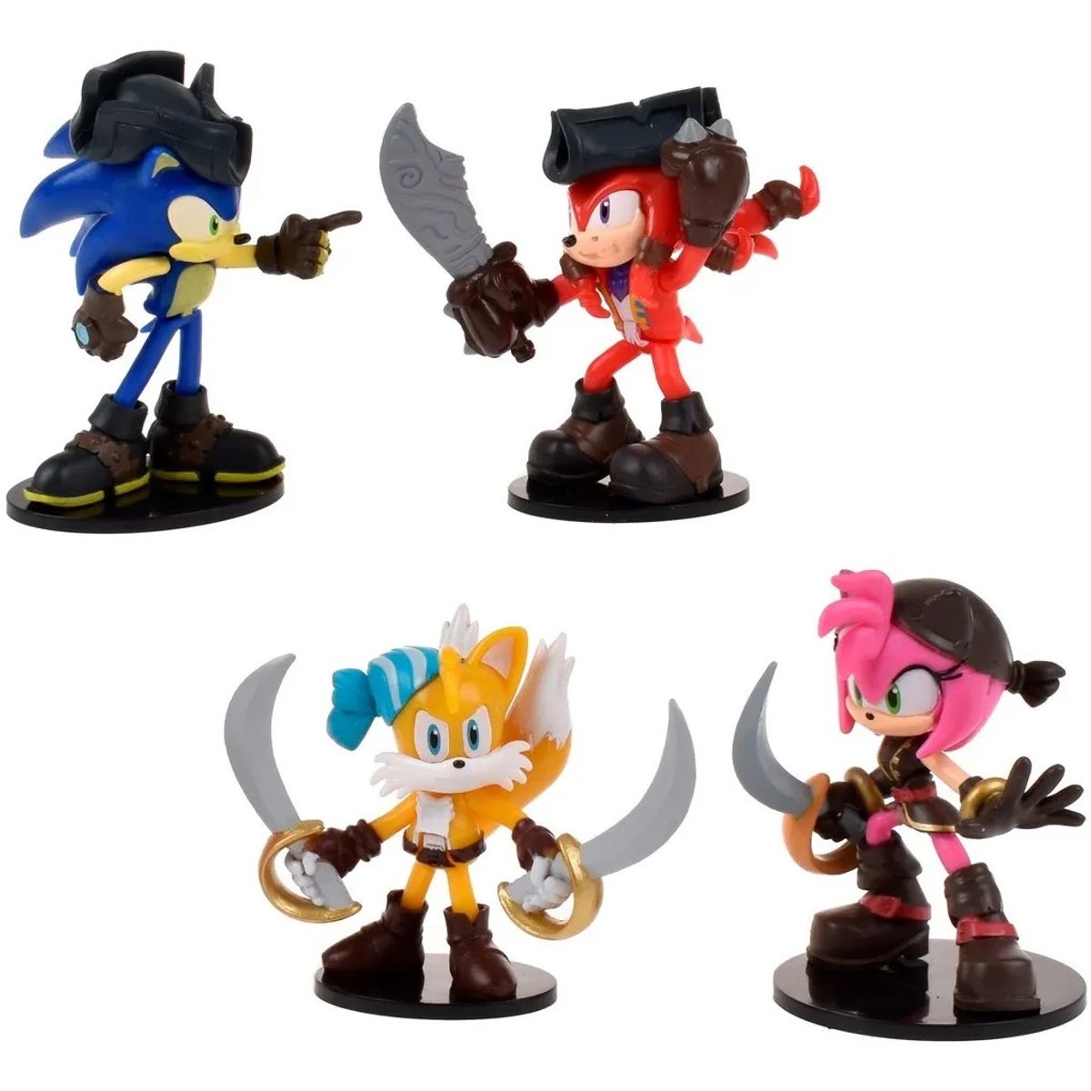 ANSALDO - Sonic Set 4 Figuras Articuladas 8 Cms Rojo Y Rosado