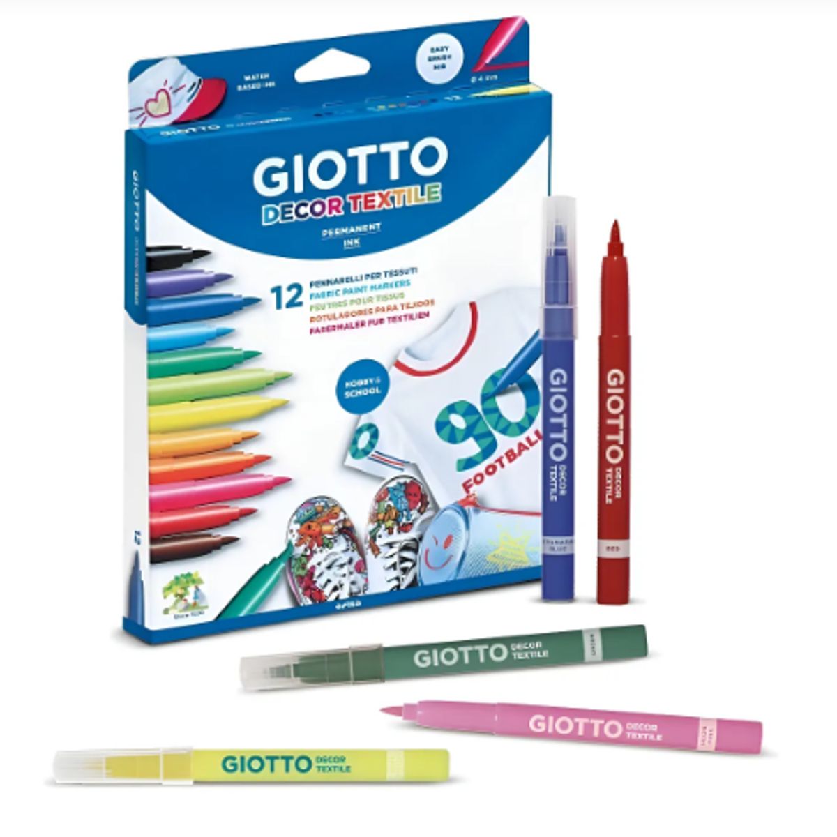 GIOTTO - Lapiz Textil Giotto 12 Colores - Marcador De Telas
