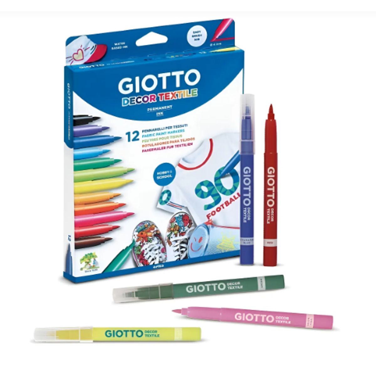 GIOTTO - Lapiz Textil Giotto 12 Colores - Marcador De Telas