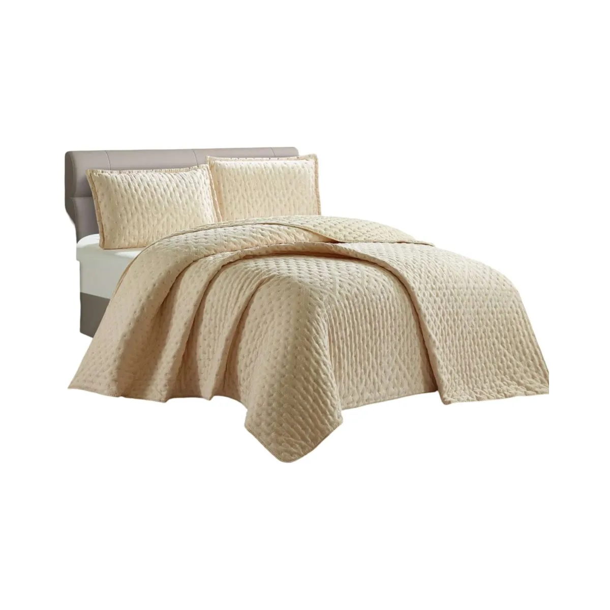GENERICO - Quilt 2 plazas de Lujo Extra Suave con relieves de Tufting