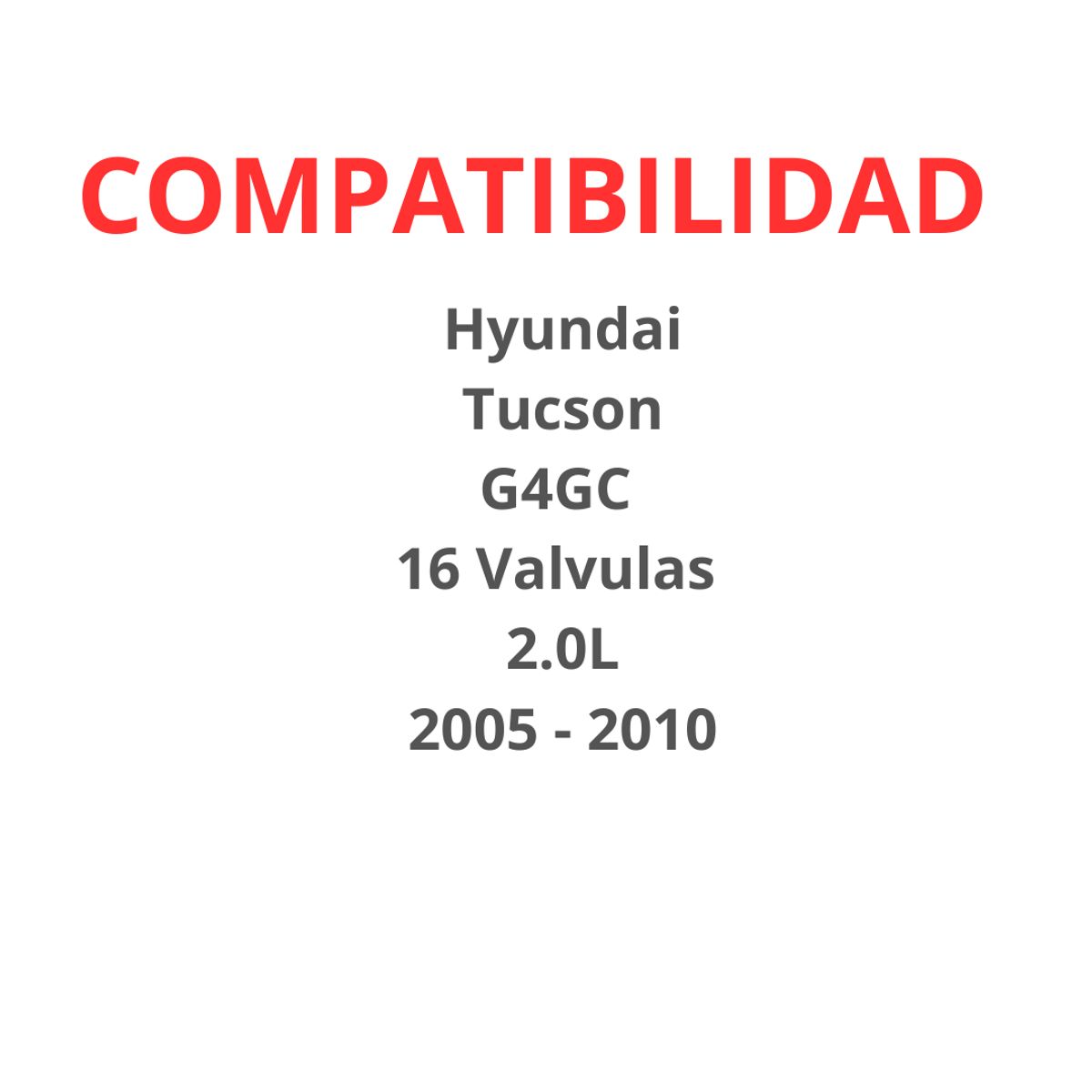 GENERICO - Set 4 Bujia Compatible Con Hyundai Tucson 16v 2.ol 2005-2010