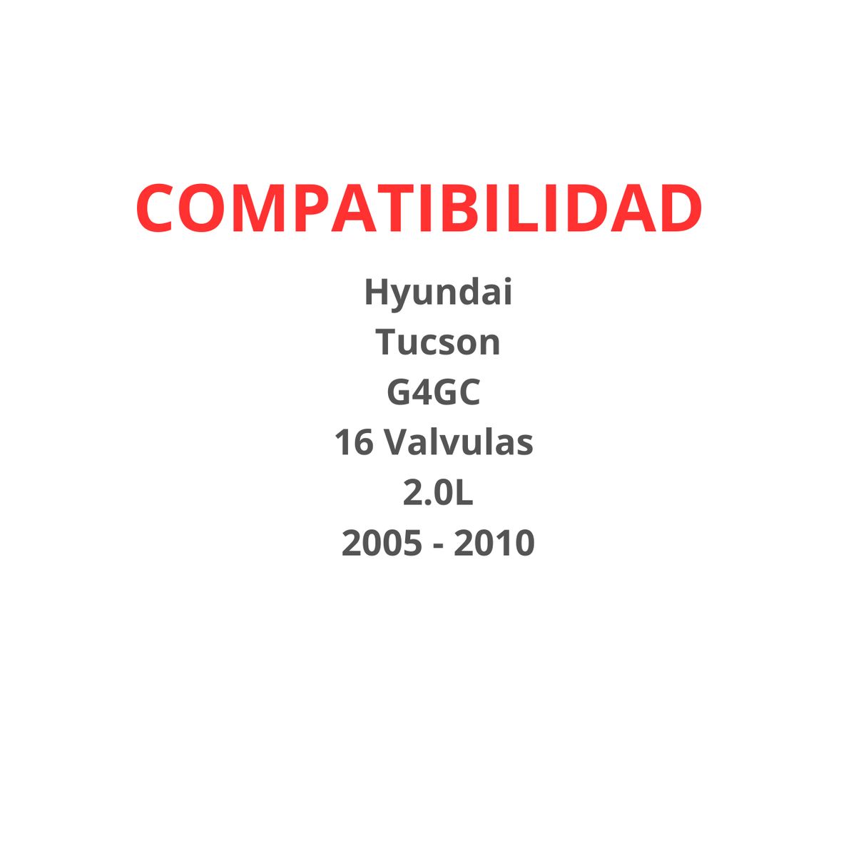 GENERICO - Set 4 Bujia Compatible Con Hyundai Tucson 16v 2.ol 2005-2010