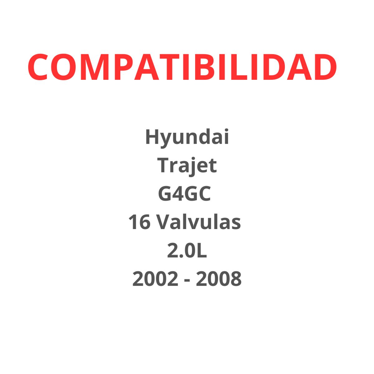 GENERICO - Set 4 Bujia Compatible Con Hyundai Trajet 16v 2.0l 2002-2008