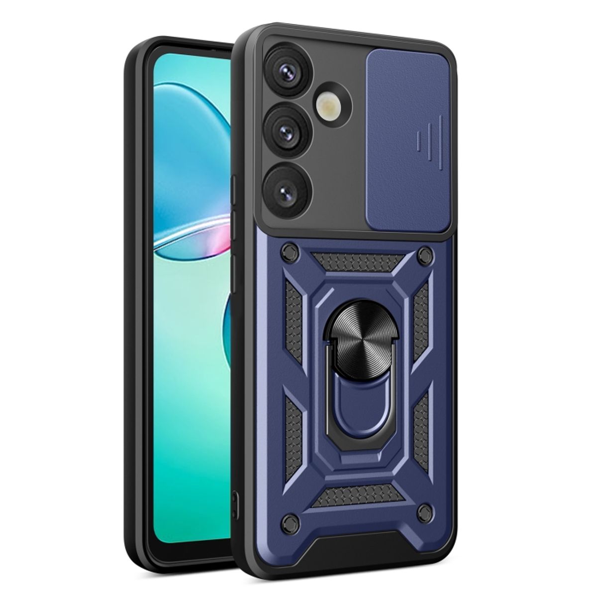 GENERICO - Carcasa Reforzada Con Cubre Cámara Para Samsung Galaxy S25 - Azul