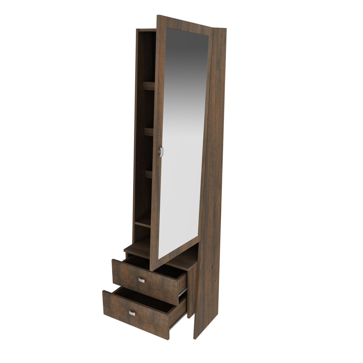 TECNOMOBILI - Tocador con espejo 1 puerta 2 cajones Rústico