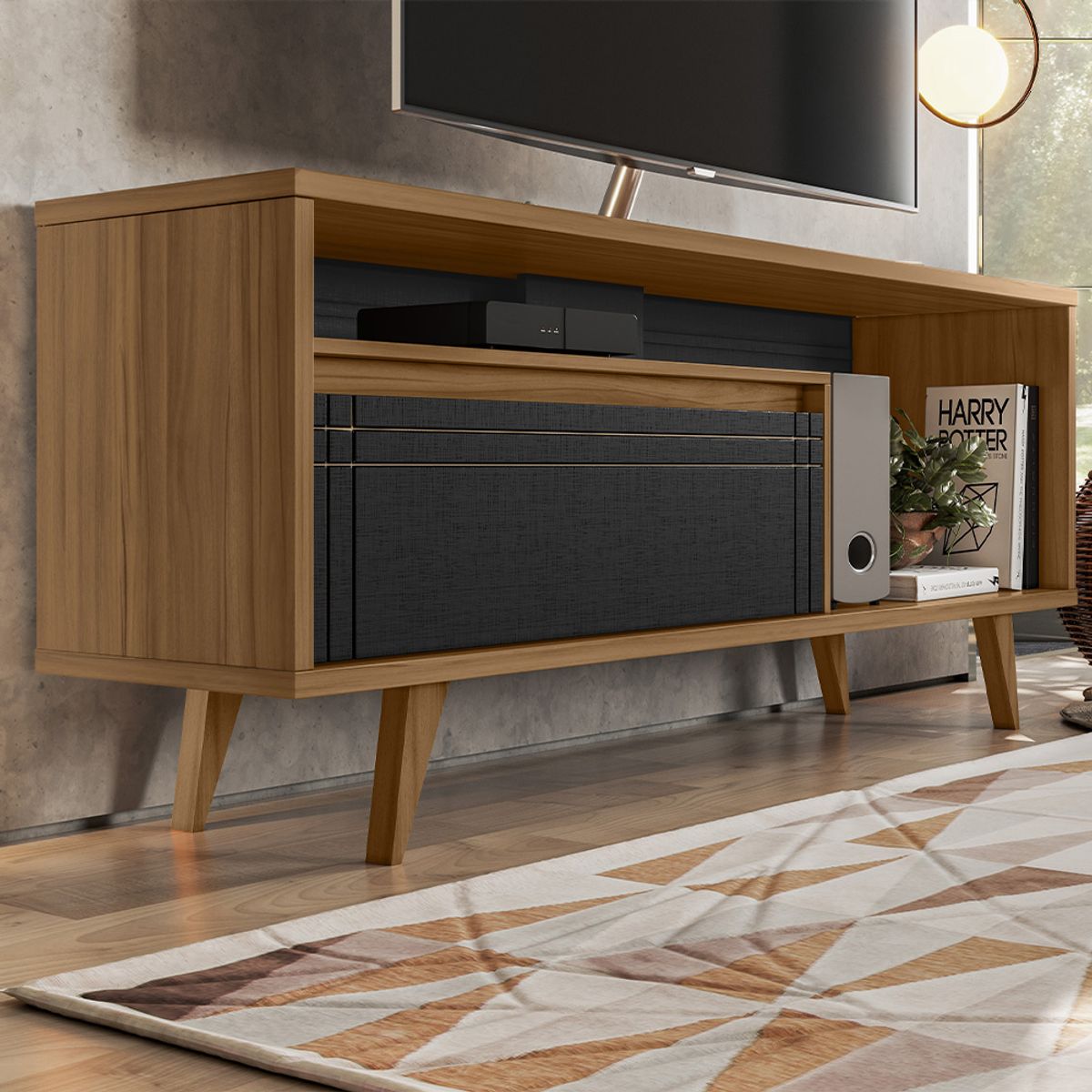 HOME MOBILI - Rack Tv 60 Malta CastañoNegro