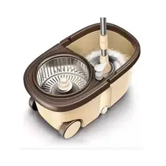 GENERICO - Trapeador Mopa Giratoria 360° con Balde Escurridor Metálico y Ruedas Set de Limpieza Premium