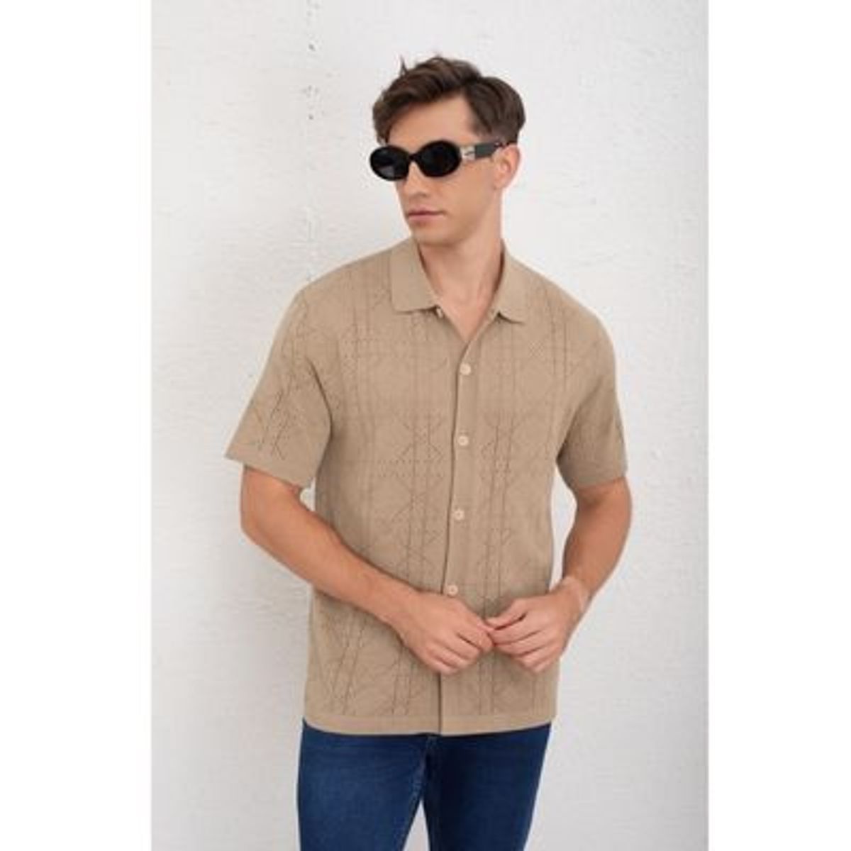 LIKE SHOP - Camisa Hombre Hilo Algodon Verano Calidad Premium Diseño 7222