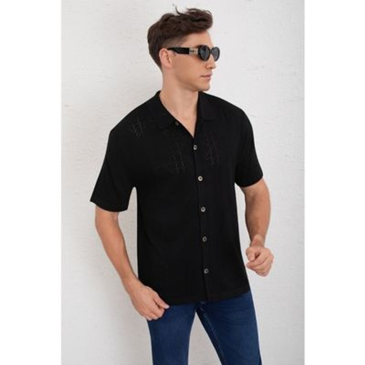 LIKE SHOP - Camisa Hombre Hilo Algodon Verano Calidad Premium Diseño 7222