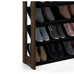 TECNOMOBILI - ZAPATERO 8 NIVELES 70x1655x263 NEGRO/NOGAL