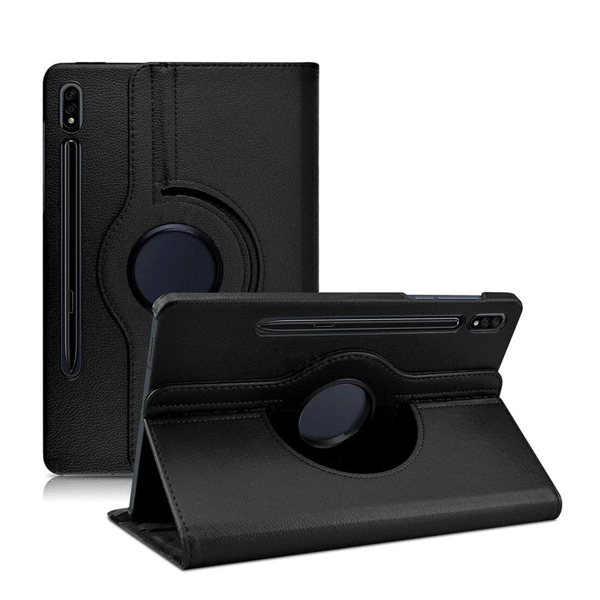 GENERICO - Carcasa Funda Giratoria Para Tablet Samsung S9 Fe 10.9 Negro + Vidrio