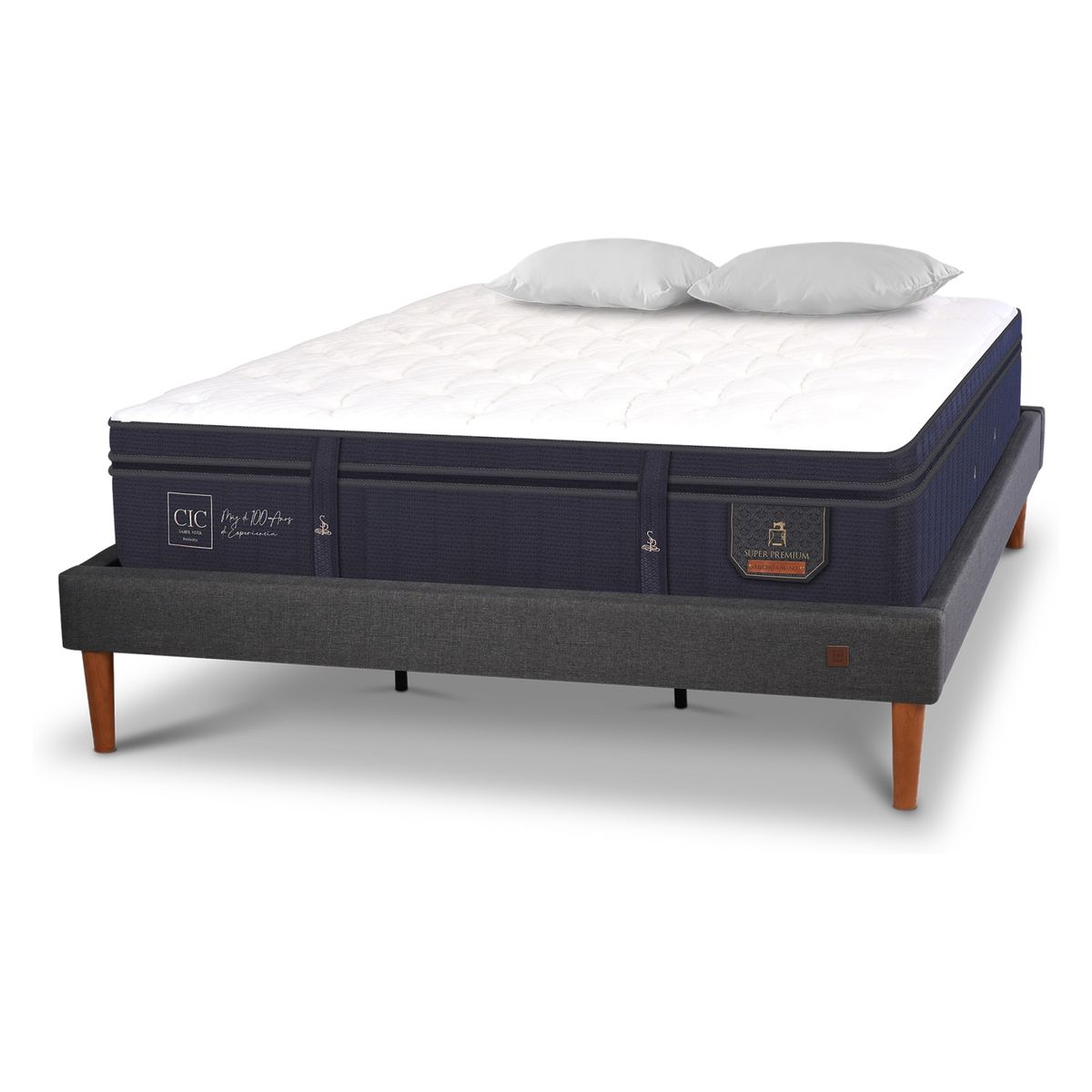 CIC - Cama Europea Curve Super Premium King 180X220Cm + Almohadas Cic