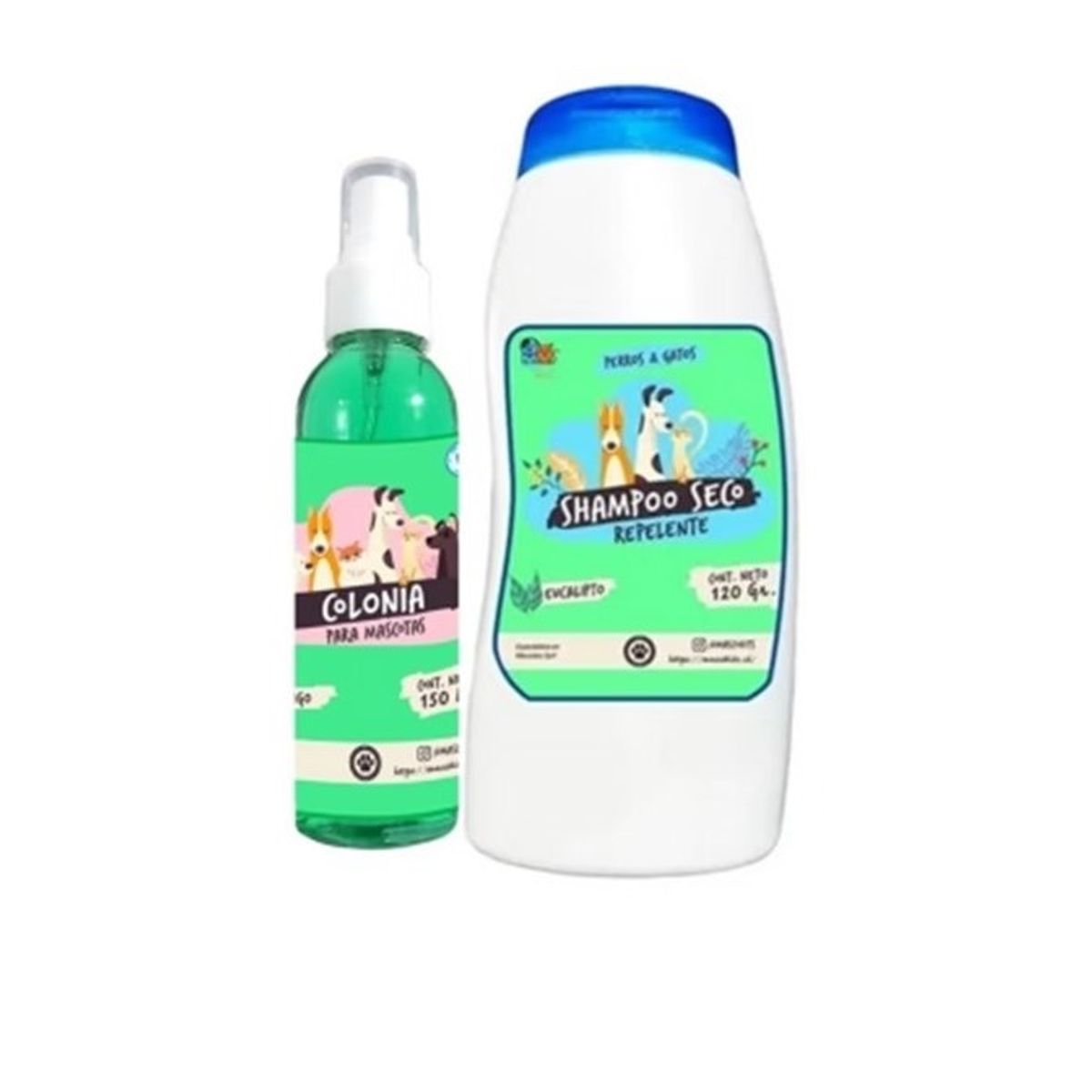 MASCOKITS - Kit Para Gato Shampoo Seco  Colonia Mango Eucalipto.